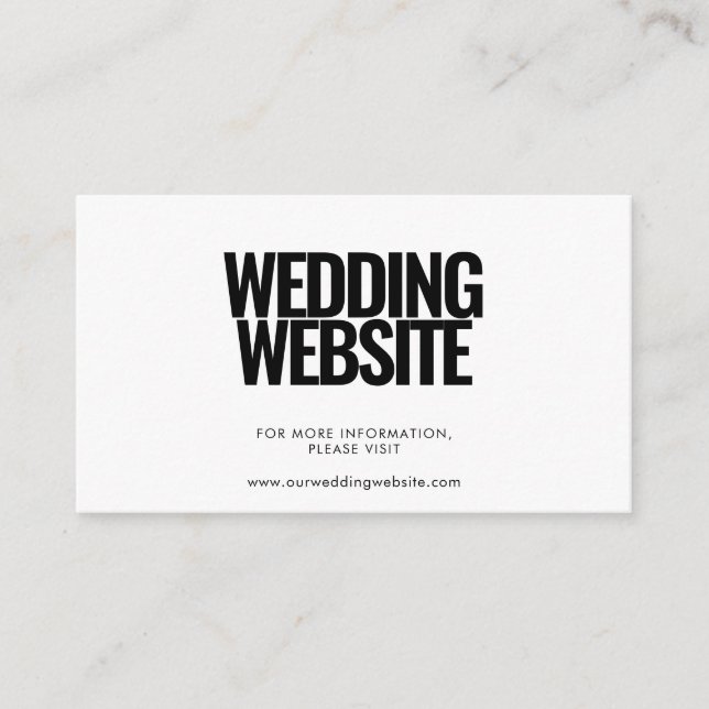 Simple minimalist wedding website card (Front)