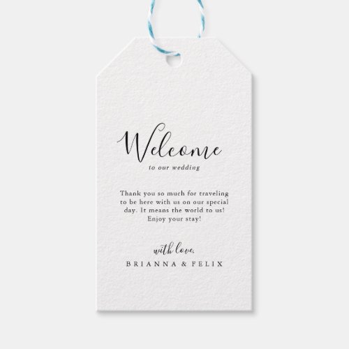 Simple Minimalist Wedding Welcome Gift Tags