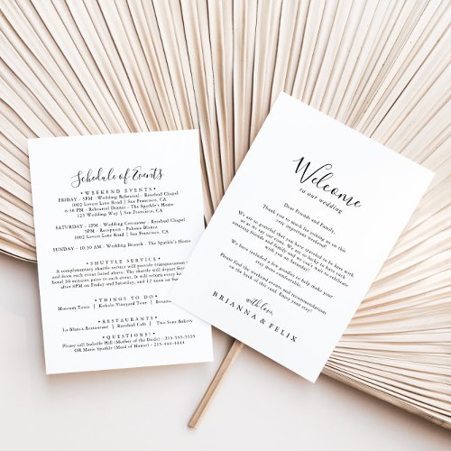 Simple Minimalist Wedding Welcome Letter