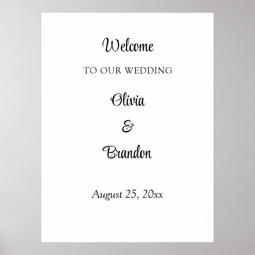 Simple Minimalist Wedding Welcome Poster