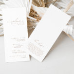 Simple Minimalist White & Beige Wedding Program<br><div class="desc">Design features an handwritten font and modern minimalist design. Designed to coordinate with for the «Natural Glam» Wedding Invitation Collection. To change details, click «Personalize». To move the text or change the size, font, or color, click «Click to customize further» It. View the collection link on this page to see...</div>