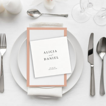 Simple Minimalist White Black Elegant Wedding Napkins by invitations_kits at Zazzle