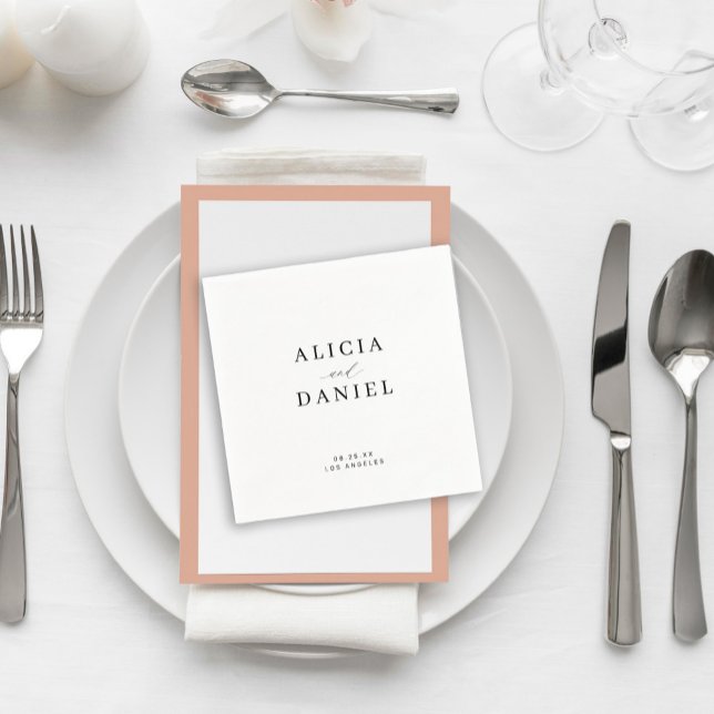 Simple minimalist white black elegant wedding napkins (Creator Uploaded)