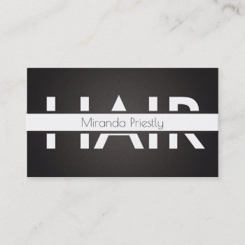 Simple Minimalist White Black Hair Makeup Stylist Appointment Card by ReadyCardCard at Zazzle