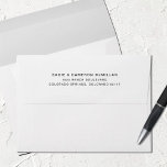 Simple Minimalist White Return Address Envelope<br><div class="desc">Simple white envelope with a return address on the back flap. All colors and sizes available.</div>
