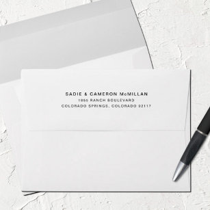 Simple Minimalist White Return Address Envelope
