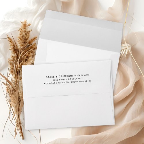 Simple Minimalist White Return Address Envelope