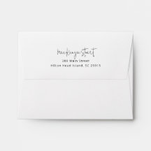 Simple Minimalist White Return Address Envelope