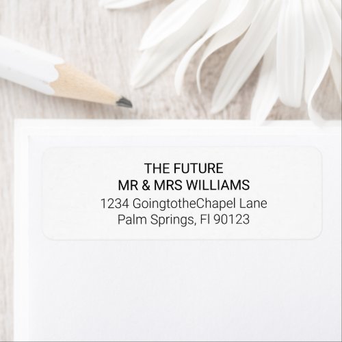 Simple Minimalist White Return Address Label