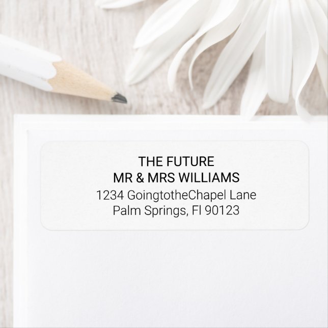 Simple Minimalist White Return Address Label (Insitu)
