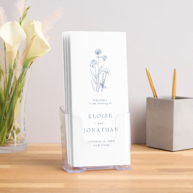 Simple Minimalist  Wildflower Chic Wedding Program Brochure (Insitu)