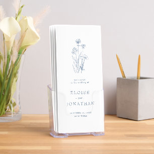 Simple Minimalist Wildflower Chic Wedding Program Brochure