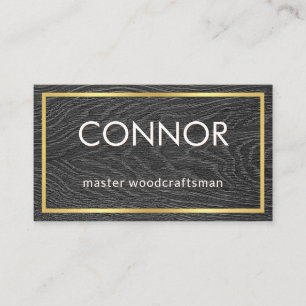 Simple Minimalist Wood Timber Carpentry Business Card