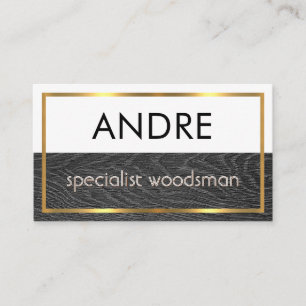 Simple Minimalist Wood Timber Carpentry Business Card