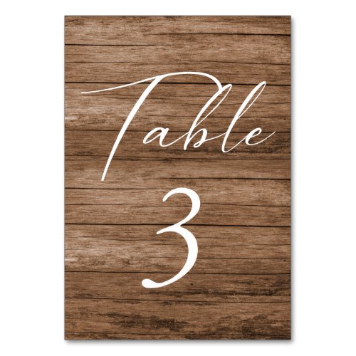 Simple Minimalist Wooden Table Number Card