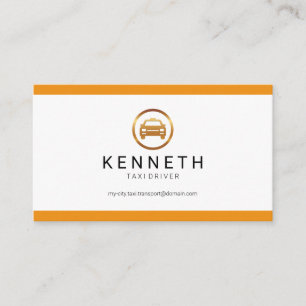 Simple Minimalist Yellow Stripes Taxi Driver Business Card
