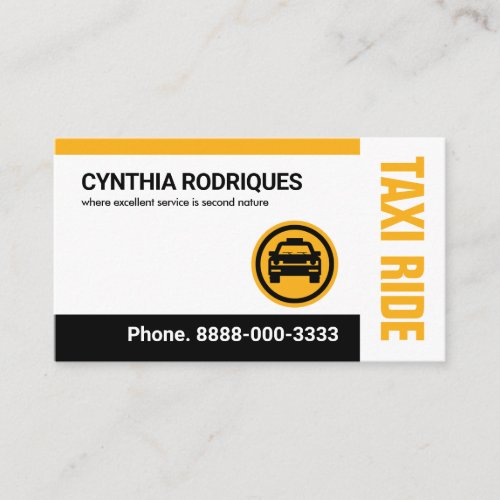 Simple Minimalist Yellow Taxi Business Card