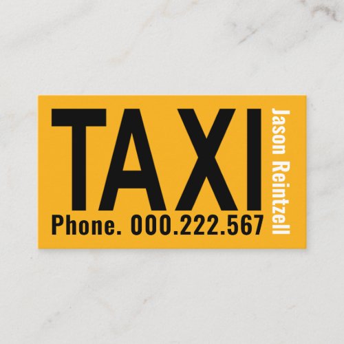 Simple Minimalist Yellow Taxi Business Card