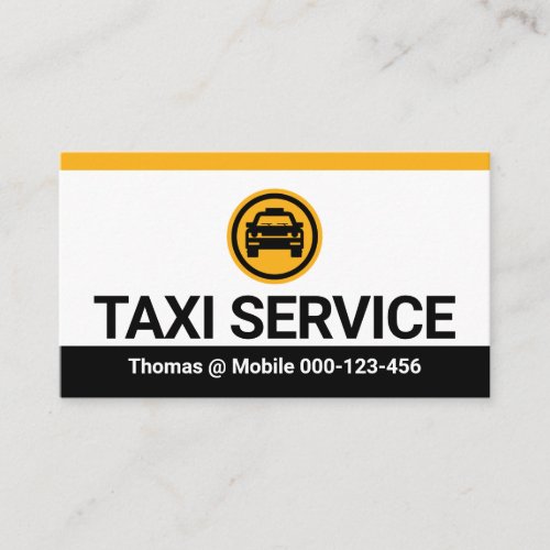 Simple Minimalist Yellow Taxi Cab Business Card