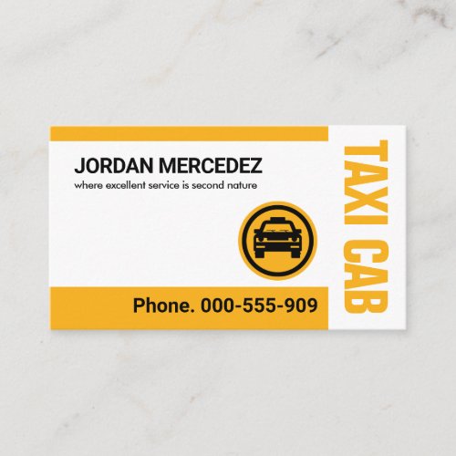 Simple Minimalist Yellow Taxi Cab Business Card