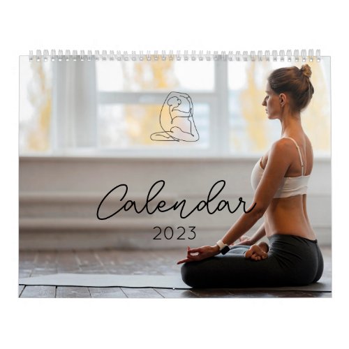 Simple minimalist yoga theme calendar 2023