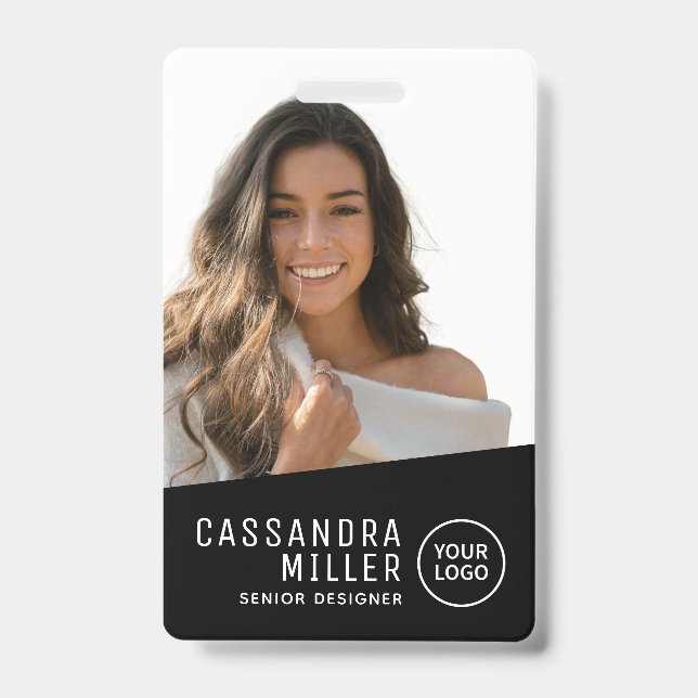 Simple Minimalist Your Logo Company ID Badge (Front)