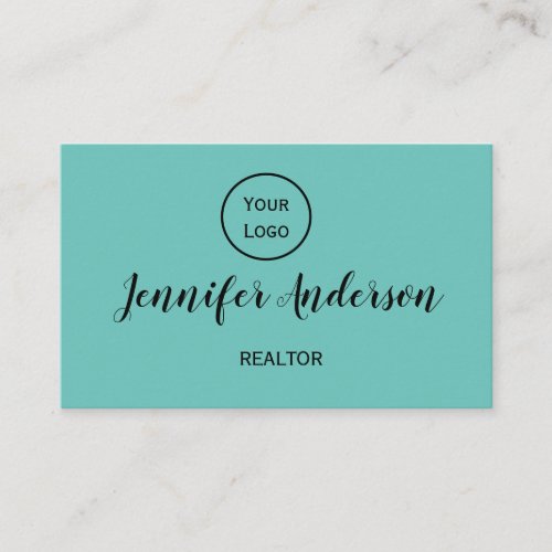 simple minimalistic add your logo text realtor bus business card