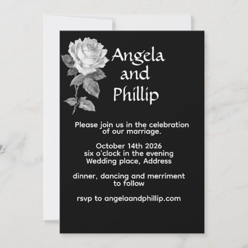 Simple Minimalistic Black and White Wedding Invitation