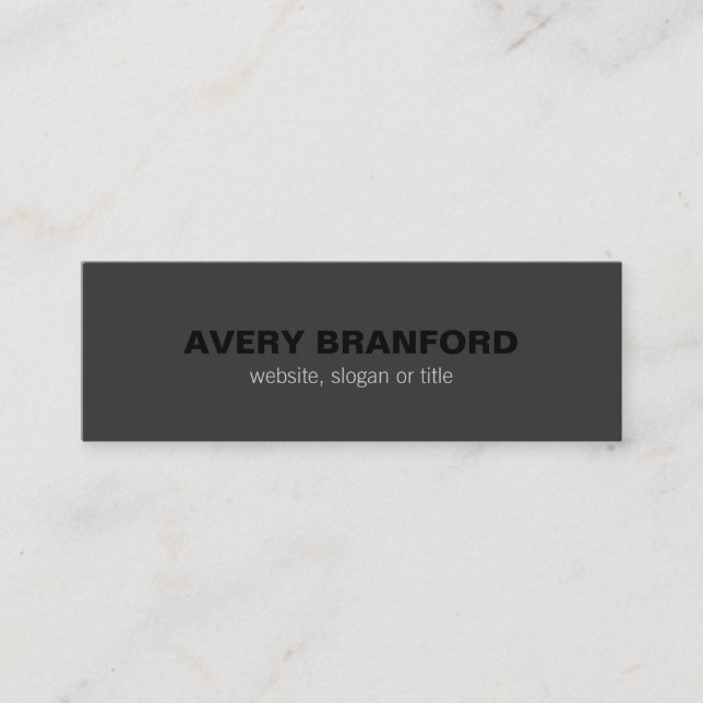 Simple Minimalistic Black Modern Professional Mini Business Card (Front)