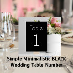 Simple Minimalistic BLACK Wedding Table Number<br><div class="desc">A simple noir design for the minimalist. You can change the font & colors by pressing the Customize tab. You can edit the number for how many tables you need ie. 1, 2, 3, 4,  etc.. Message us if you need assistance,  we're happy to help.</div>