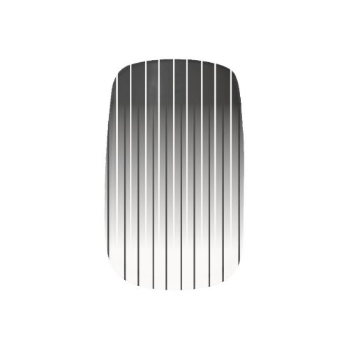 Simple Minimalistic Black White Gradient Striped Minx Nail Art