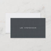 Simple Minimalistic Charcoal Gray Texture Look Business Card (Front/Back)