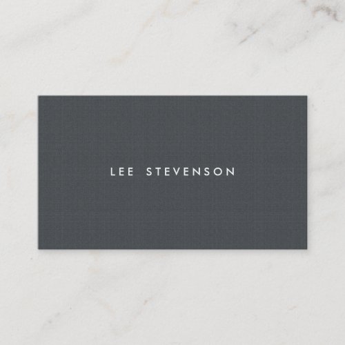 Simple Minimalistic Charcoal Gray Texture Look Business Cards