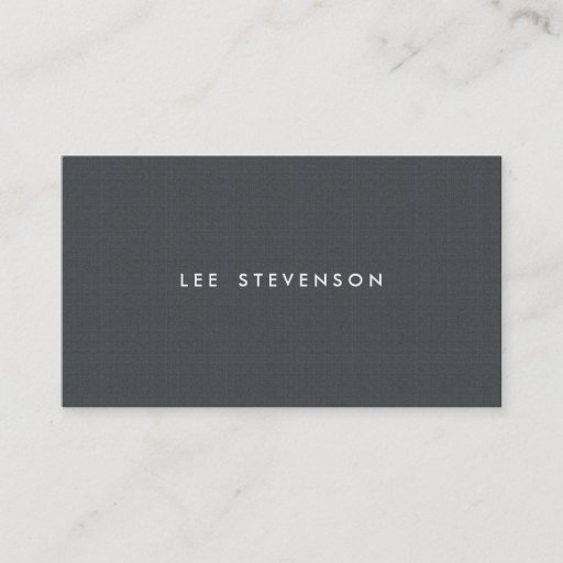 Customizable Simple Minimalistic Charcoal Gray Texture Look Business Cards