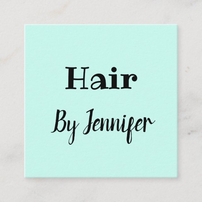 simple minimalistic custom logo white hairstylist  calling card (Front)
