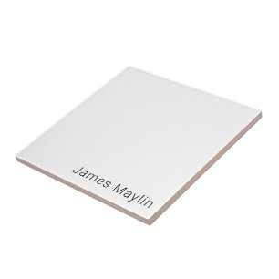 Simple Minimalistic Editable Name or other Text Ceramic Tile