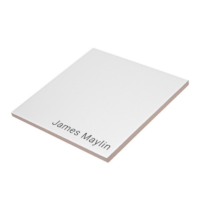 Simple Minimalistic Editable Name or other Text Ceramic Tile (Side)