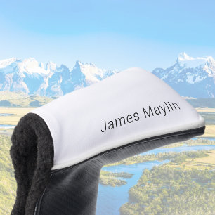 Simple Minimalistic Editable Name or other Text Golf Head Cover
