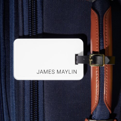 Simple Minimalistic Editable Name or other Text Luggage Tag