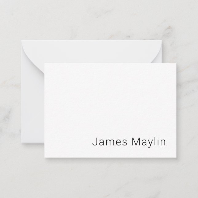 Simple Minimalistic Editable Name or other Text Note Card (Front)