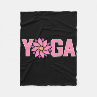 Simple Minimalistic Lotus Flower Yoga Fleece Blanket