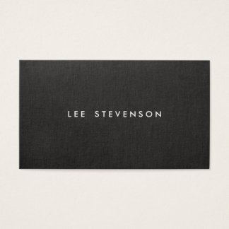 Simple Minimalistic Modern Black Linen Look Business Card