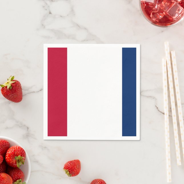 Simple minimalistic modern red white blue  napkins (Insitu)