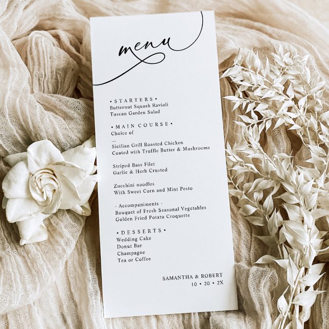 Simple Minimalistic Neutral Blush Wedding Dinner Menu (Creator Uploaded)