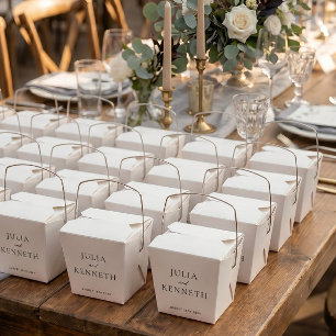Simple Minimalistic Neutral Custom Wedding Favor Boxes