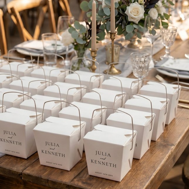 Simple Minimalistic Neutral Custom Wedding Favor Boxes (Creator Uploaded)