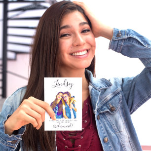 Simple Minimalistic Photo Bridesmaid Invitation