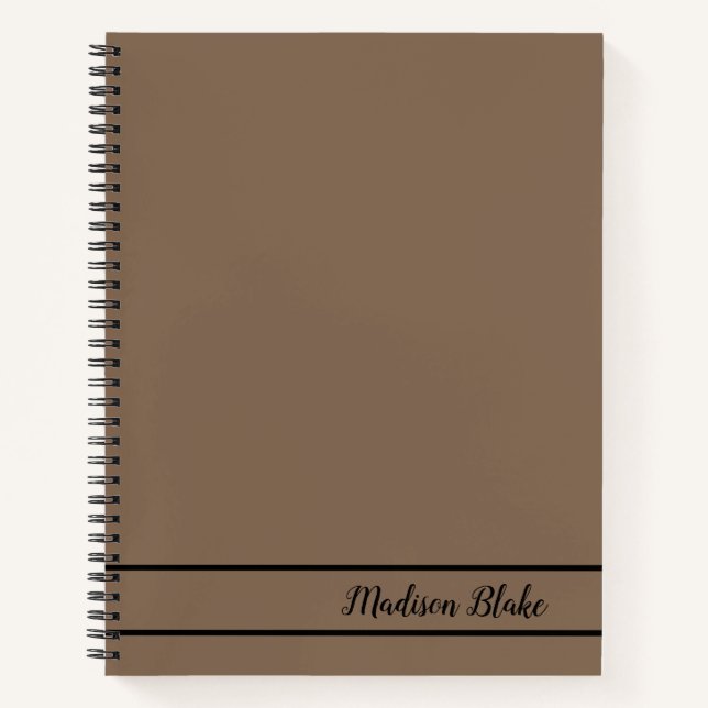 Simple Minimalistic Plain Pastel Brown Notebook (Front)