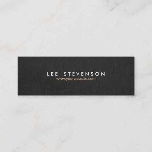 Simple Minimalistic Solid Black  Linen Look No. 3 Business Card Templates