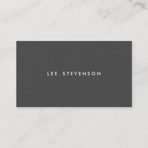 Customizable Simple Minimalistic Solid Charcoal Gray Wool Look Business Cards